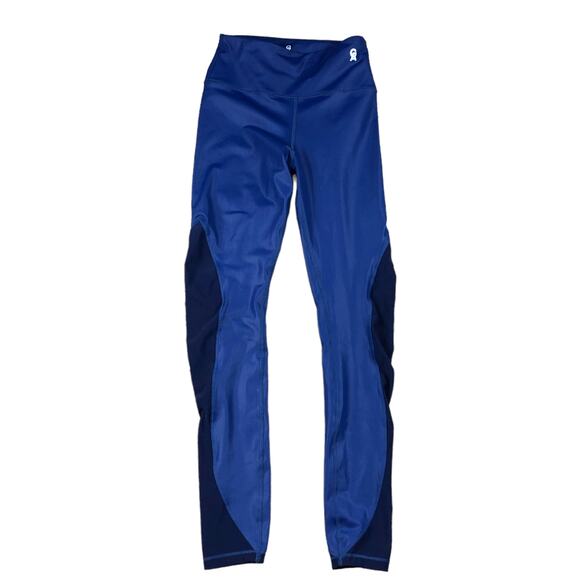 GOOD AMERICAN Leggings Blue Mesh The Power Legging Size 1 Yoga Gym Workout S - Picture 1 of 5